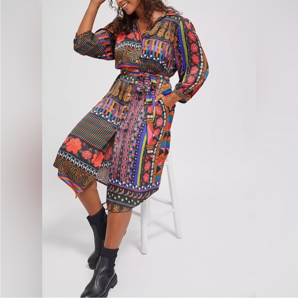 FARM RIO Ciela Midi Shirtdress Medium